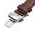 Brown Alligator Grain Leather Strap with Stainless Steel Clasp