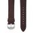 Dark Brown Italian Crazy Horse Leather Strap with Stainless Steel Pin Buckle