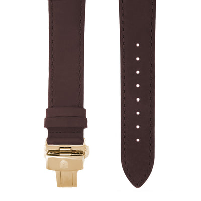 Dark Brown Italian Crazy Horse Leather Strap with Rose Gold Clasp